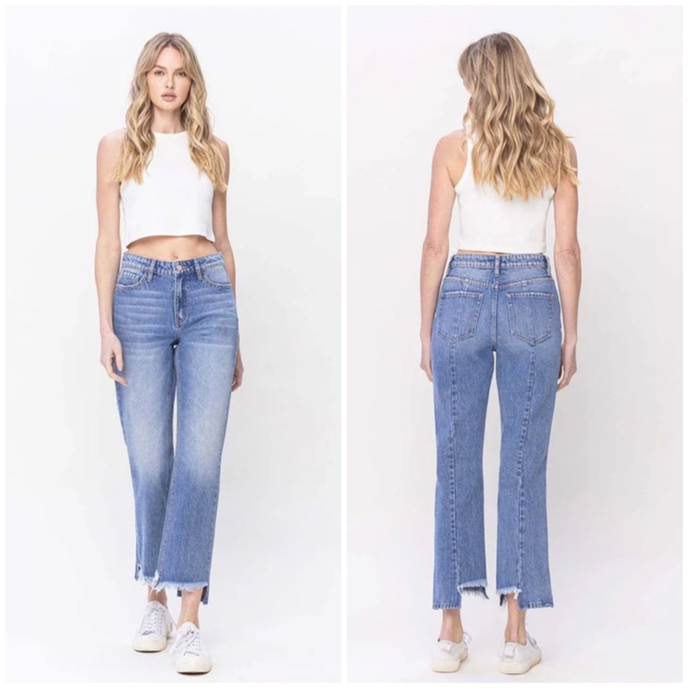 VERVET Weaver High Rise Regular Straight Jeans Frayed Raw Hemline Size 29